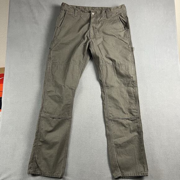 Key Pants 36X36 Gray Double Knee Outdoor Workwear Thrashed Dungaree Jeans - Picture 1 of 9